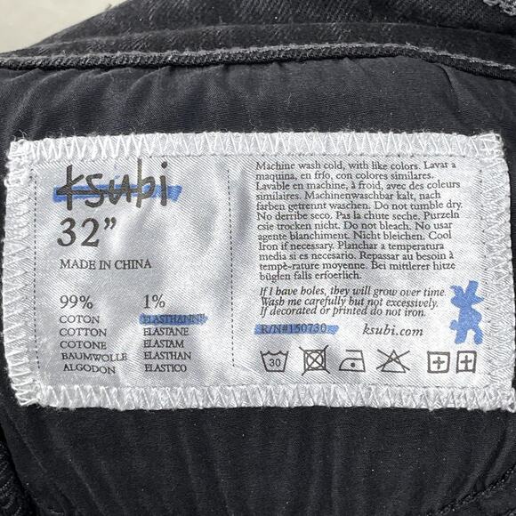 Ksubi Van Winkle Trashed Noir Skinny Jeans Distressed 32" Grunge Indie Sleaze - Picture 6 of 16